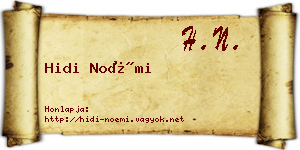 Hidi Noémi névjegykártya