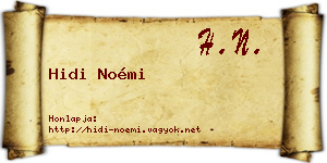 Hidi Noémi névjegykártya